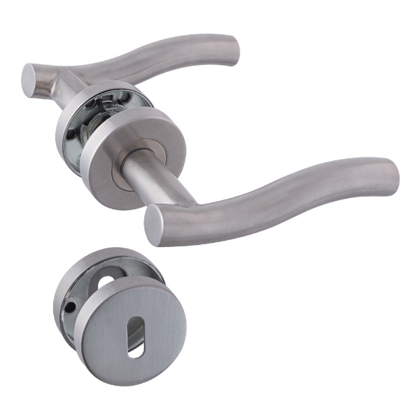 Picture of Wave Stainless Steel Handles on Rosette